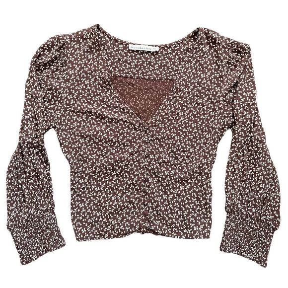 Abercrombie & Fitch Tops - Abercrombie and Fitch Brown Floral Long Sleeve Blouse Size XS
